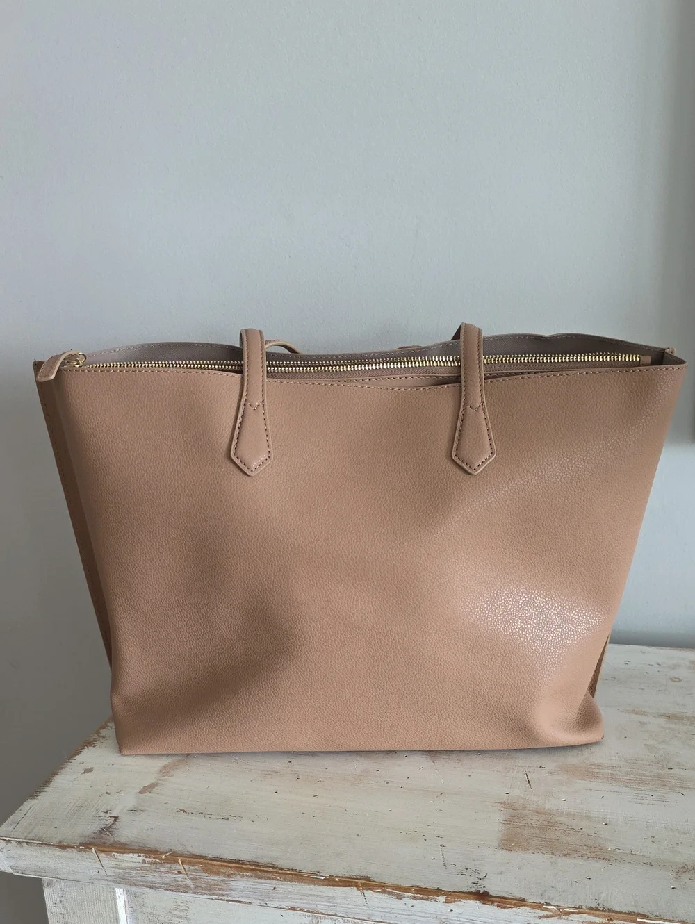 Quince Italian Leather Triple Compartment Shopper Tote In Cappuccino